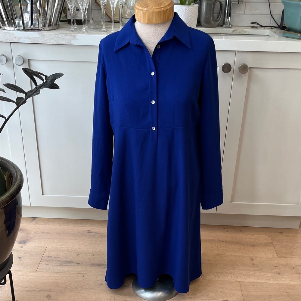 NEW Pietro Brunelli Elegant Saphire Blue Women's A Line Dress with belt